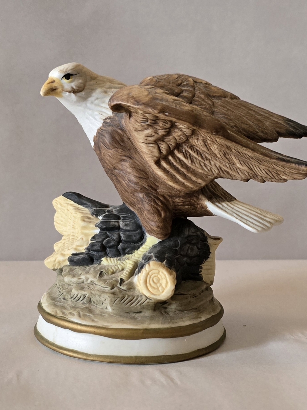 Heritage Brown and White Eagle Decorative Accent